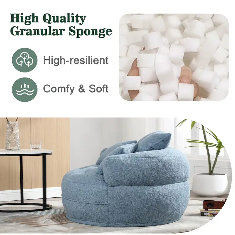 Circular Wide Fabric Sofa Chair
