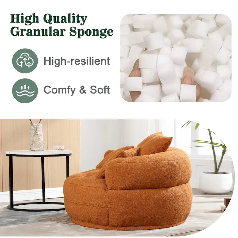 Circular Wide Fabric Sofa Chair