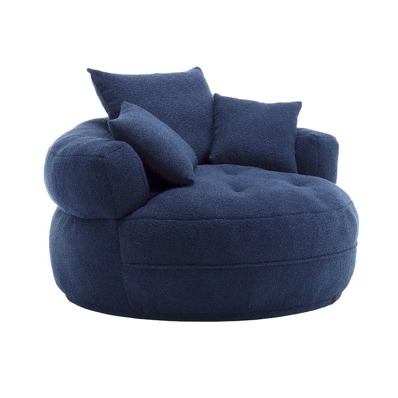 Circular Wide Fabric Sofa Chair