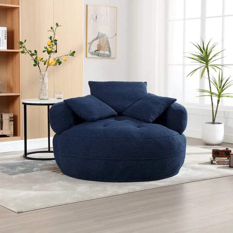 Circular Wide Fabric Sofa Chair