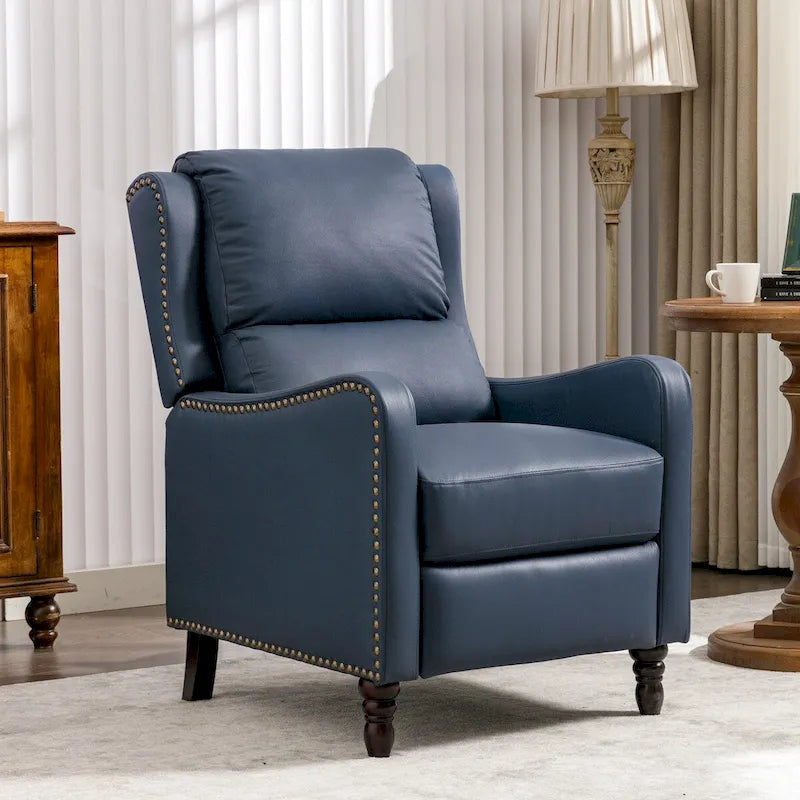 Fauteuil inclinable en cuir véritable - Style Mid-Century