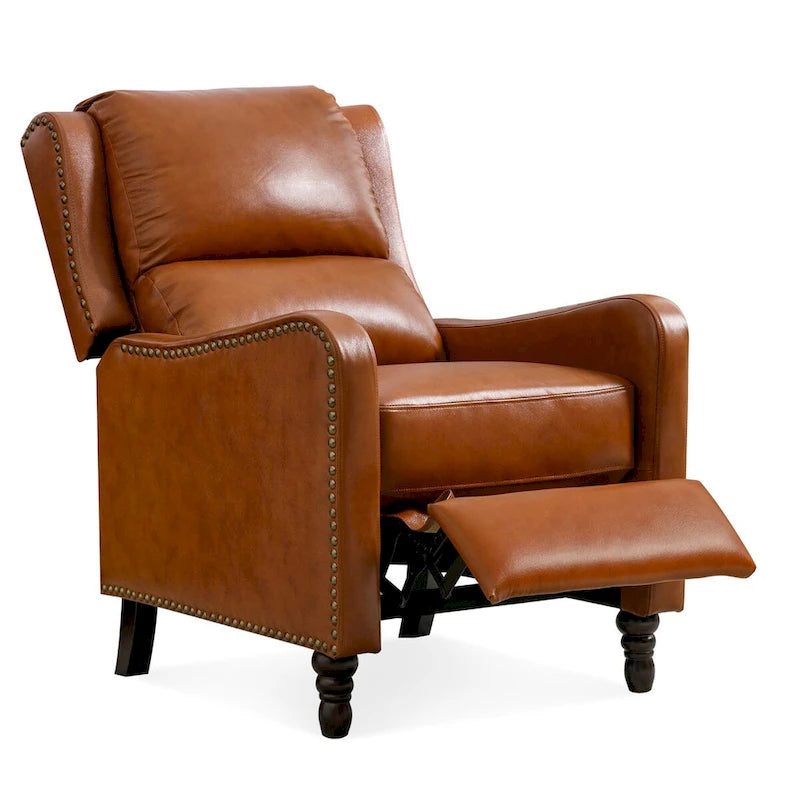 Fauteuil inclinable en cuir véritable - Style Mid-Century