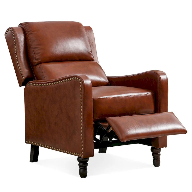 Fauteuil inclinable en cuir véritable - Style Mid-Century
