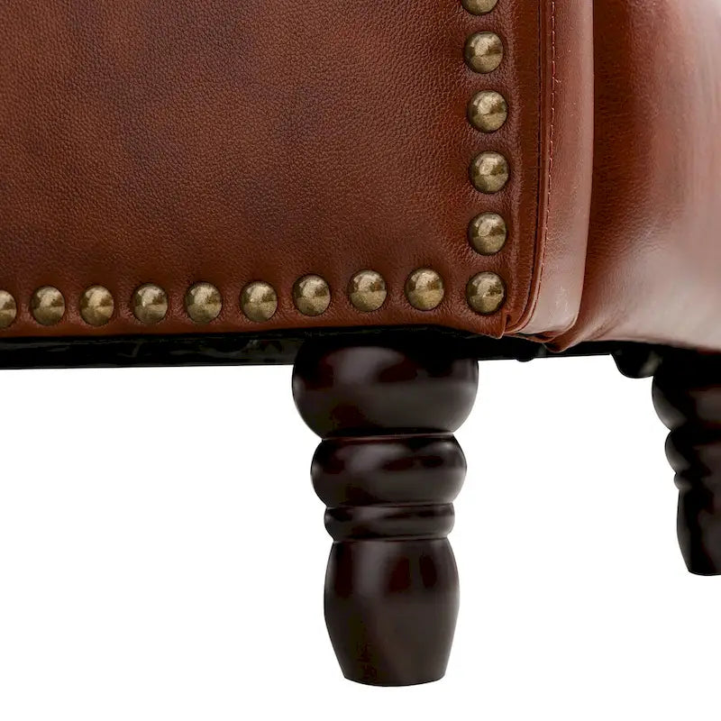 Fauteuil inclinable en cuir véritable - Style Mid-Century