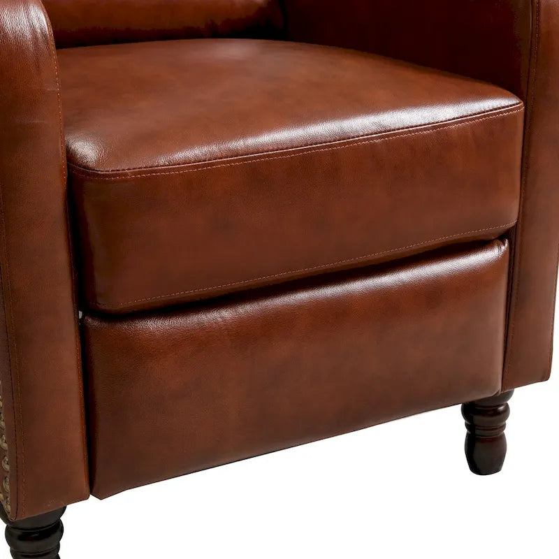 Fauteuil inclinable en cuir véritable - Style Mid-Century