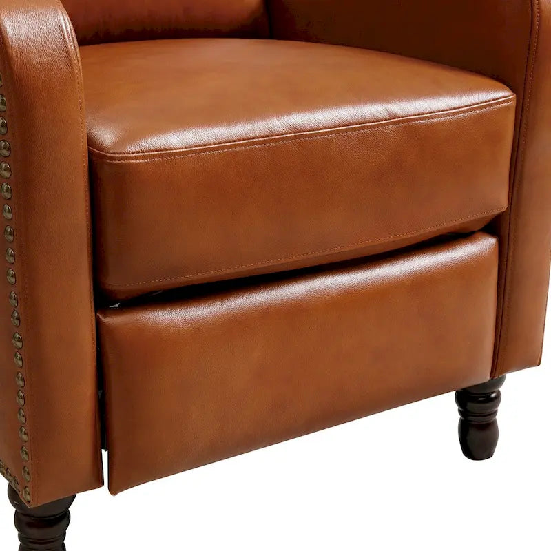 Fauteuil inclinable en cuir véritable - Style Mid-Century