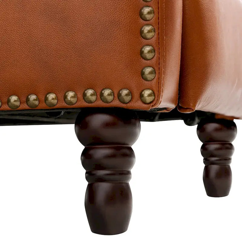 Fauteuil inclinable en cuir véritable - Style Mid-Century