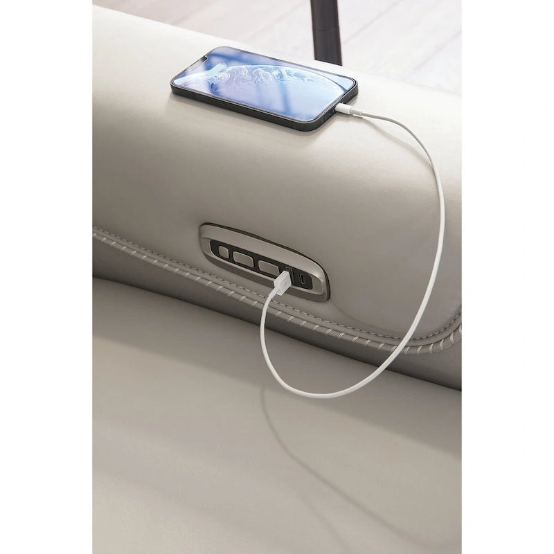 Canapé inclinable électrique avec appuis-tête réglables et chargement USB-C