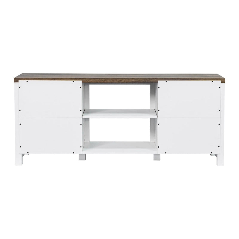 58 Farmhouse Barn Door Entryway Storage Console Table TV Stand - 58 inches in width