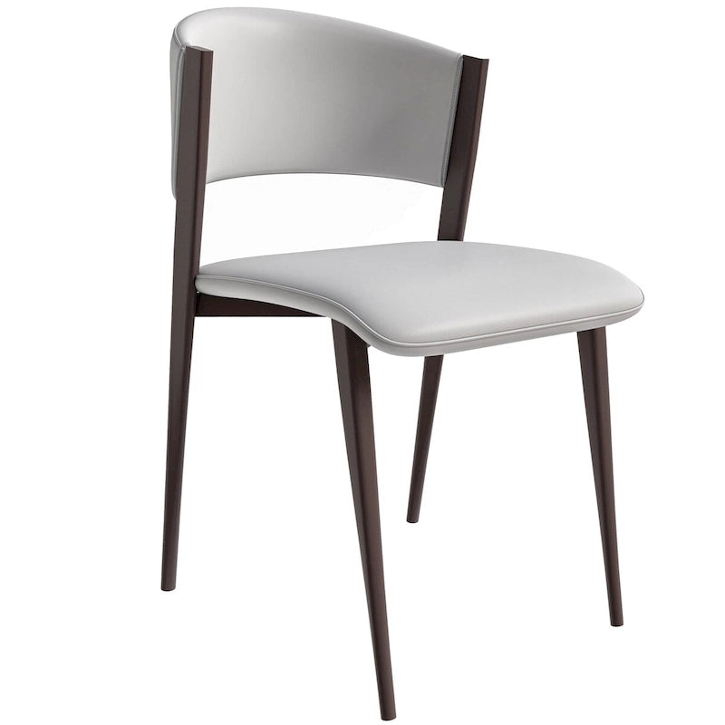 Chaise de salle à manger moderne avec assise en cuir PU et métal noir