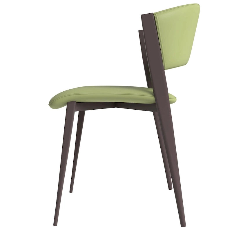 Chaise de salle à manger moderne avec assise en cuir PU et métal noir