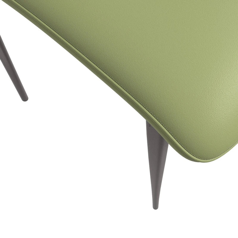 Chaise de salle à manger moderne avec assise en cuir PU et métal noir