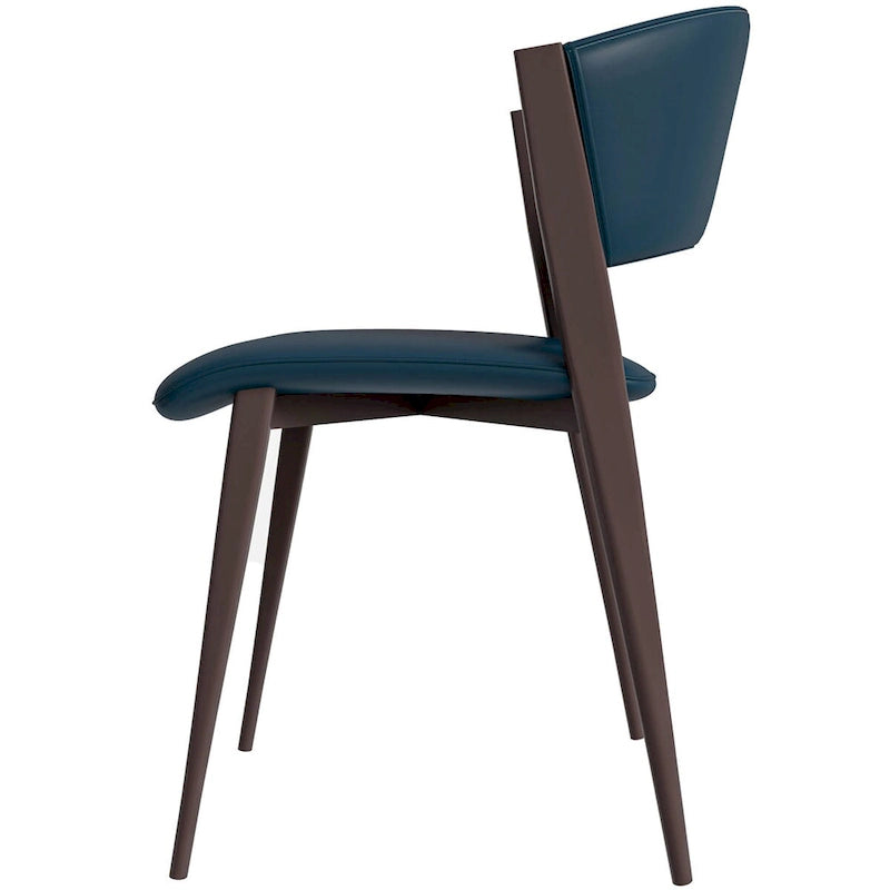 Chaise de salle à manger moderne avec assise en cuir PU et métal noir