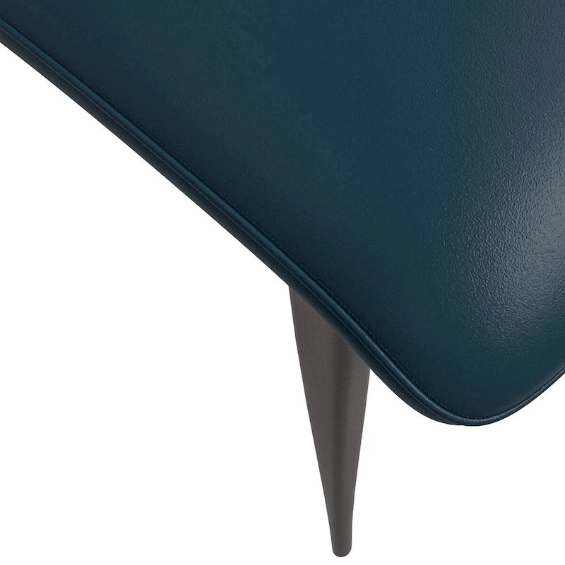 Chaise de salle à manger moderne avec assise en cuir PU et métal noir