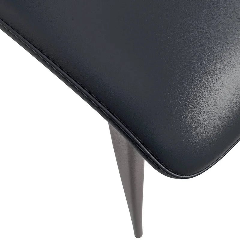 Chaise de salle à manger moderne avec assise en cuir PU et métal noir
