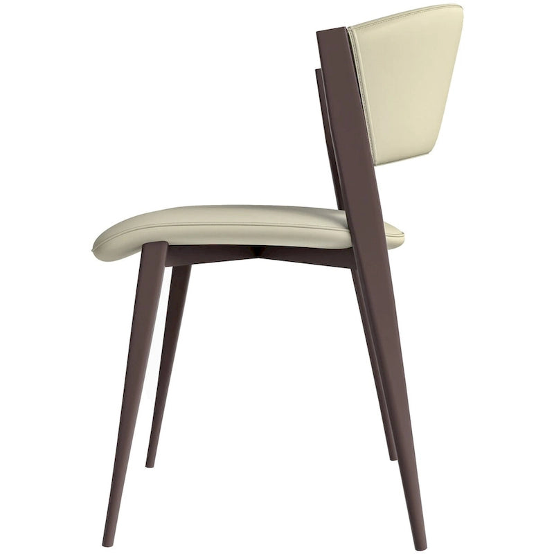 Chaise de salle à manger moderne avec assise en cuir PU et métal noir