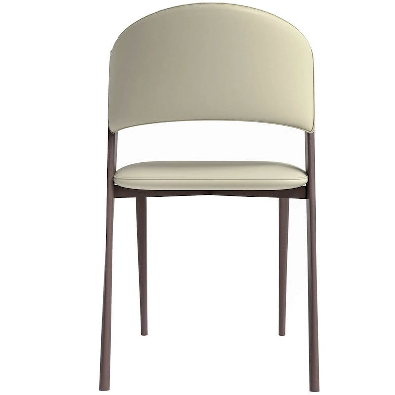 Chaise de salle à manger moderne avec assise en cuir PU et métal noir