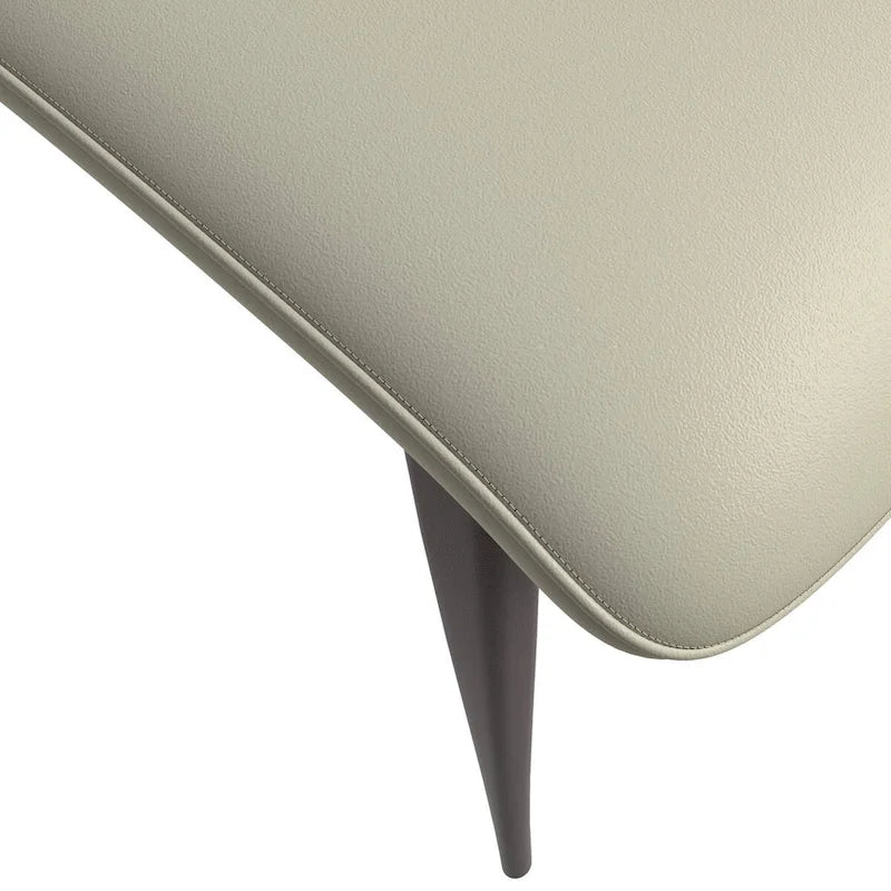 Chaise de salle à manger moderne avec assise en cuir PU et métal noir