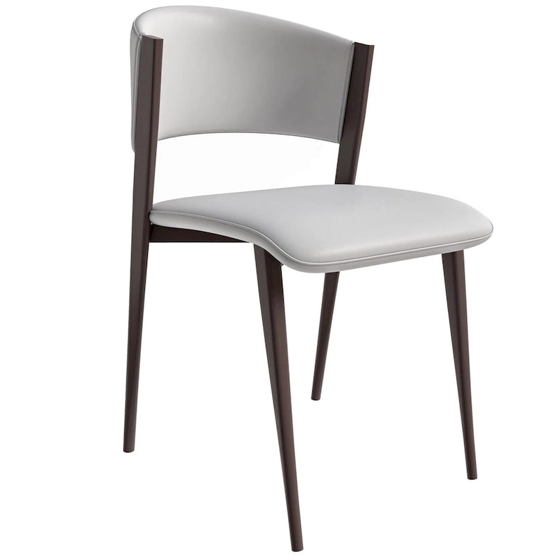 Chaise de salle à manger moderne avec assise en cuir PU et métal noir
