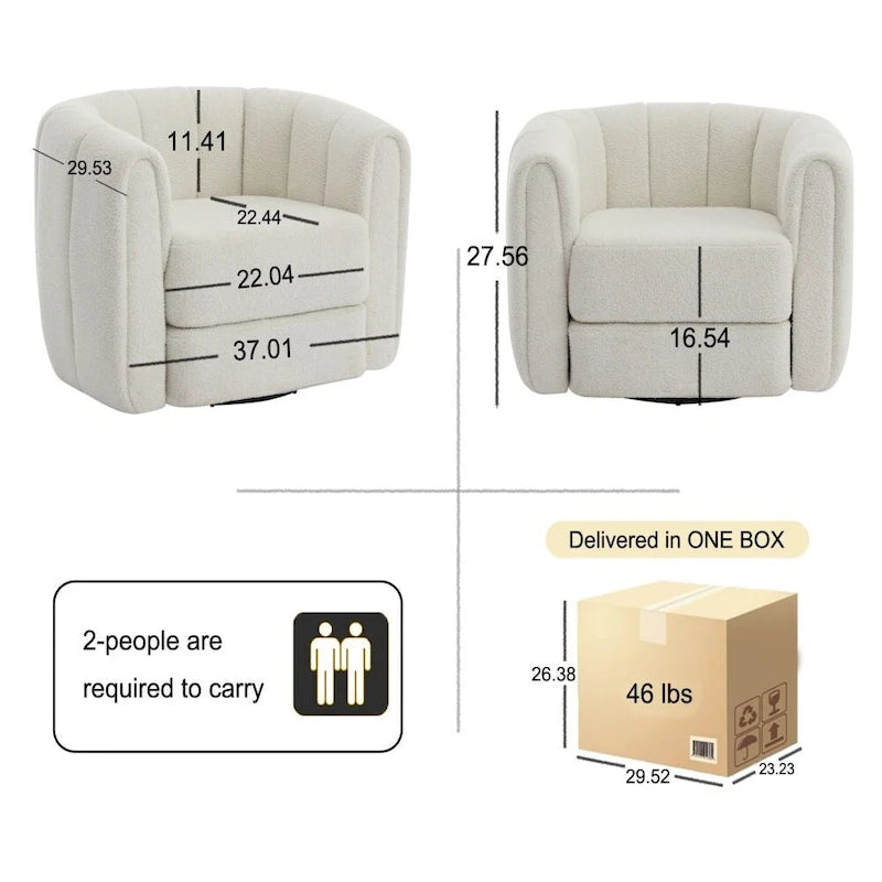 Fauteuil d'appoint pivotant, fauteuils ronds modernes rembourrés, fauteuil d'appoint pivotant confortable