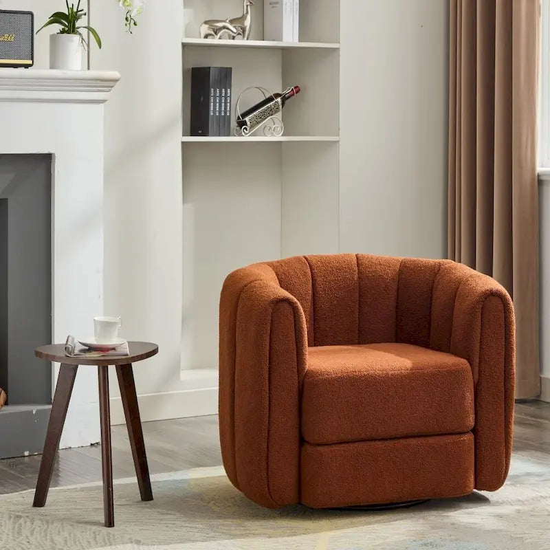 Fauteuil d'appoint pivotant, fauteuils ronds modernes rembourrés, fauteuil d'appoint pivotant confortable