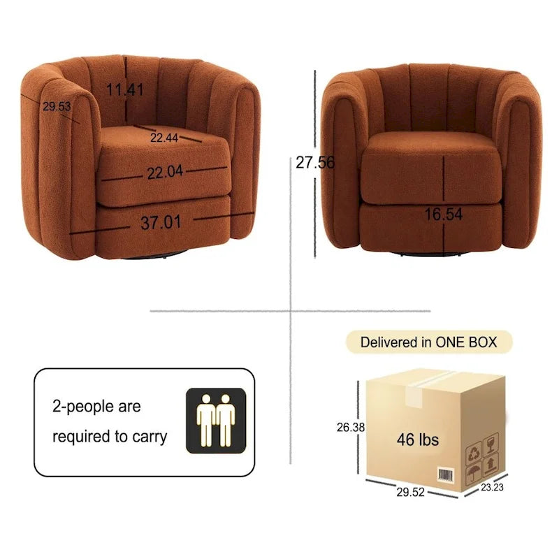 Fauteuil d'appoint pivotant, fauteuils ronds modernes rembourrés, fauteuil d'appoint pivotant confortable