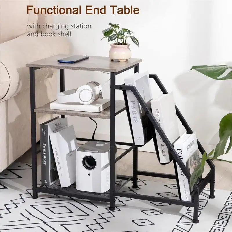 Meuble tourne-disque avec station de charge