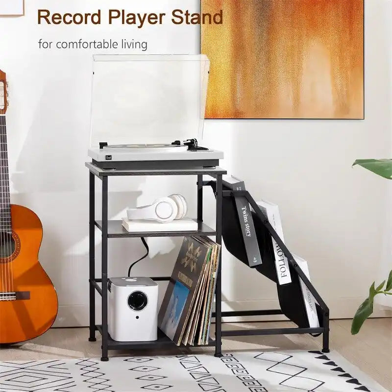 Meuble tourne-disque avec station de charge