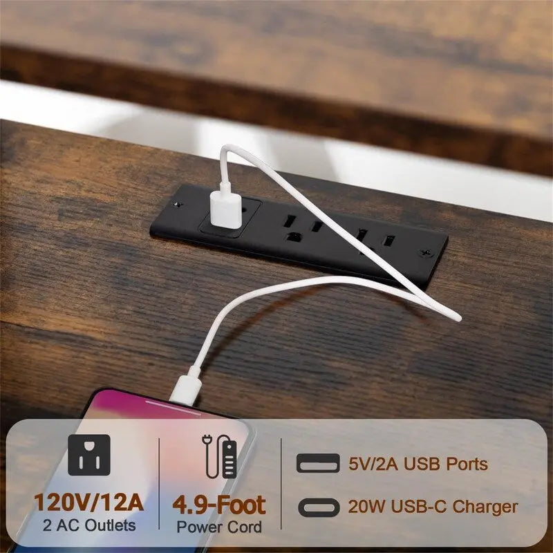 Meuble tourne-disque avec station de charge