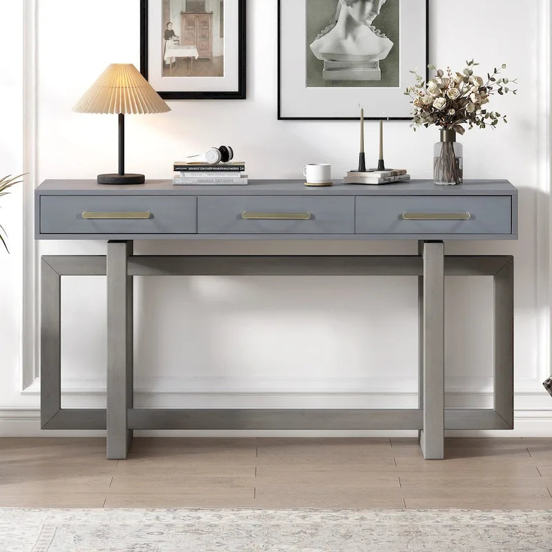 Console élégante avec trois tiroirs