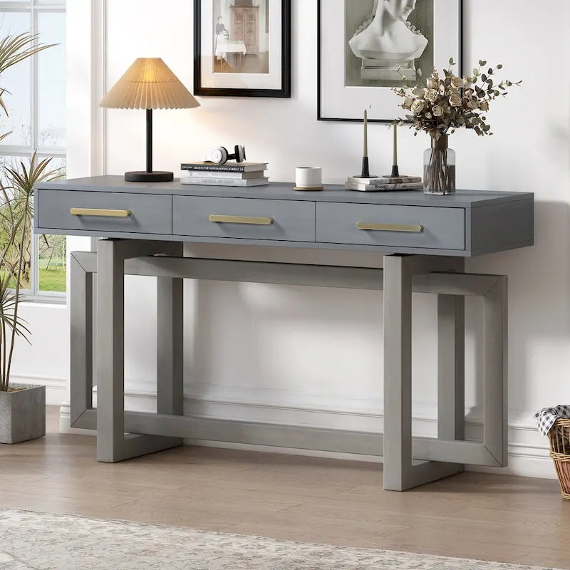 Console élégante avec trois tiroirs