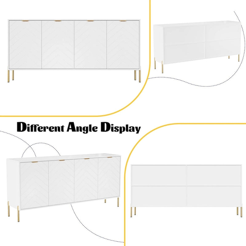 Buffet bahut quatre portes Mid-Century