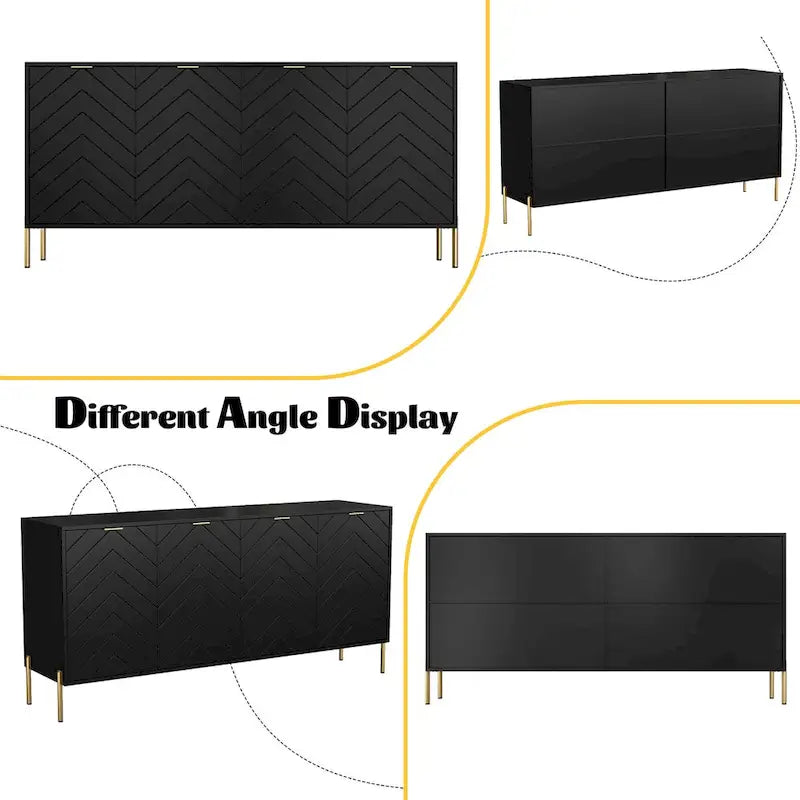 Buffet bahut quatre portes Mid-Century