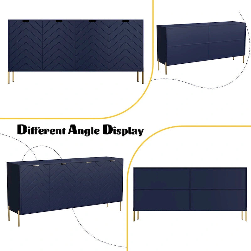 Buffet bahut quatre portes Mid-Century