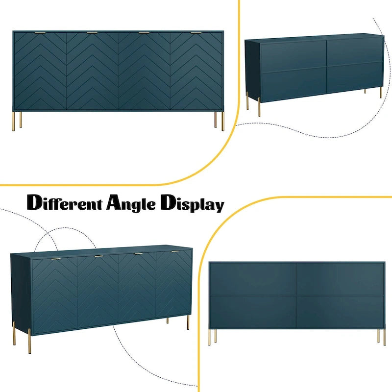 Buffet bahut quatre portes Mid-Century