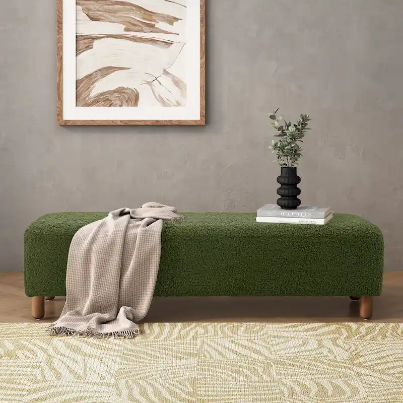 Banc ottoman moderne en bouclé