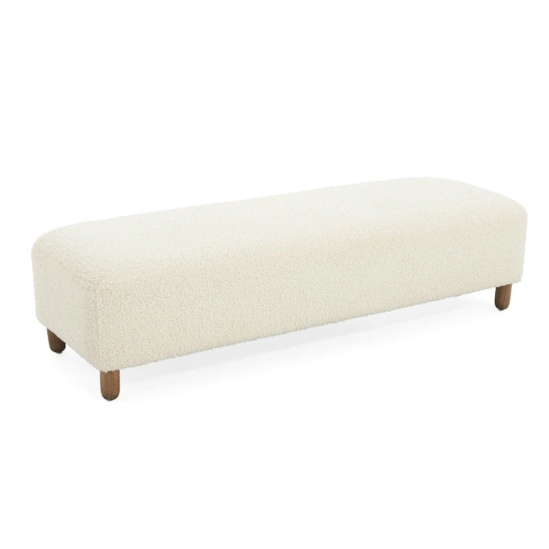 Banc ottoman moderne en bouclé