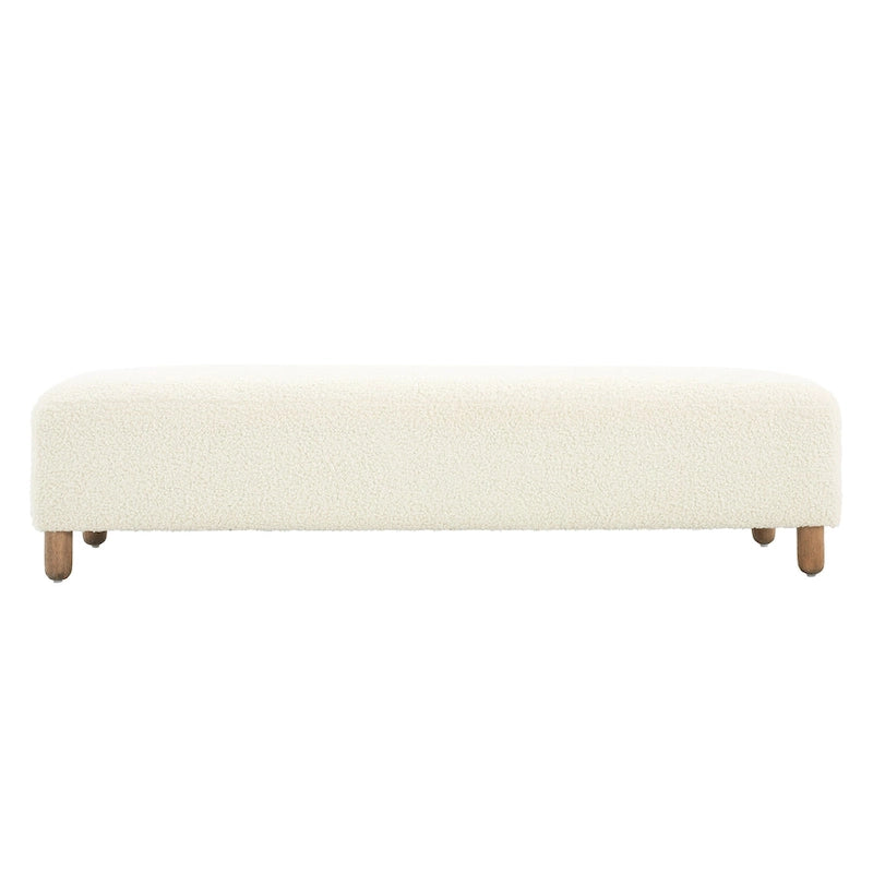 Banc ottoman moderne en bouclé