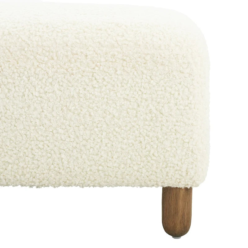 Banc ottoman moderne en bouclé
