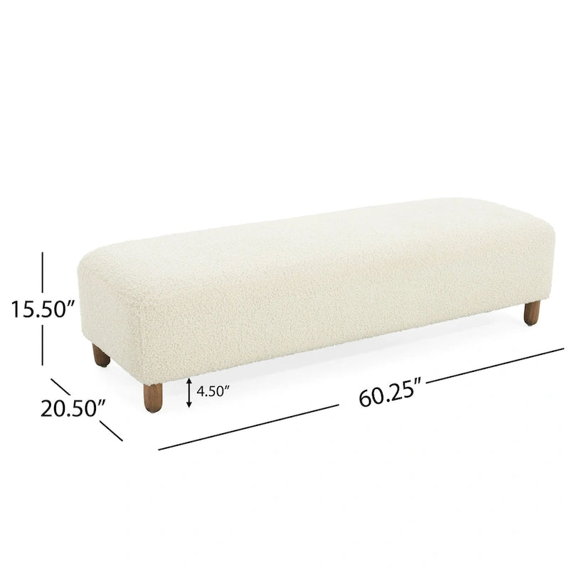 Banc ottoman moderne en bouclé