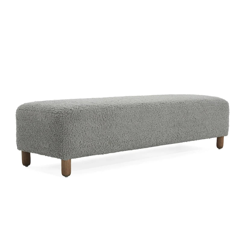 Banc ottoman moderne en bouclé