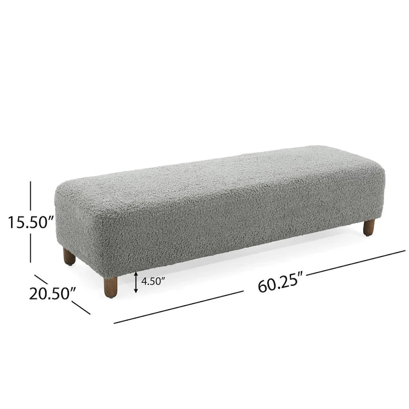 Banc ottoman moderne en bouclé