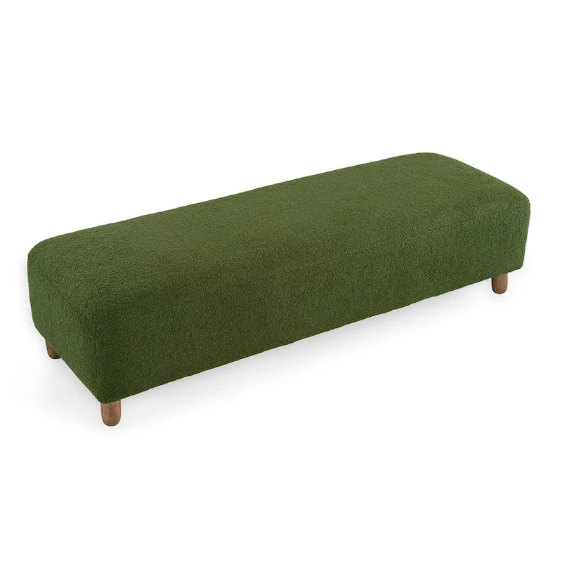 Banc ottoman moderne en bouclé