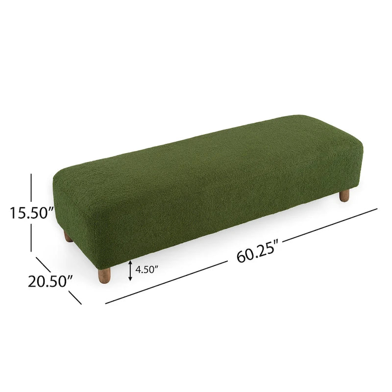 Banc ottoman moderne en bouclé