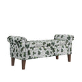 Banc de rangement Ottoman traditionnel à accoudoirs roulés avec clous décoratifs